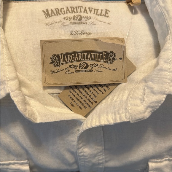 NWT Linen Margaritaville Button Down Short Sleeve Shirt - Picture 3 of 4
